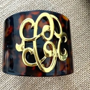 Tortoiseshell Gold "C" Initial Monogramed Bracelet